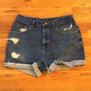 Vintage Lee High Rise Distressed Jean Shorts